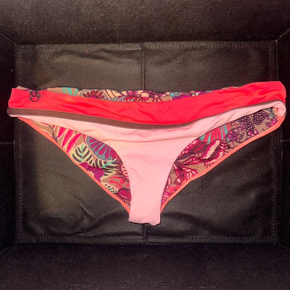 Maaji Pink and Red Bikini Bottom